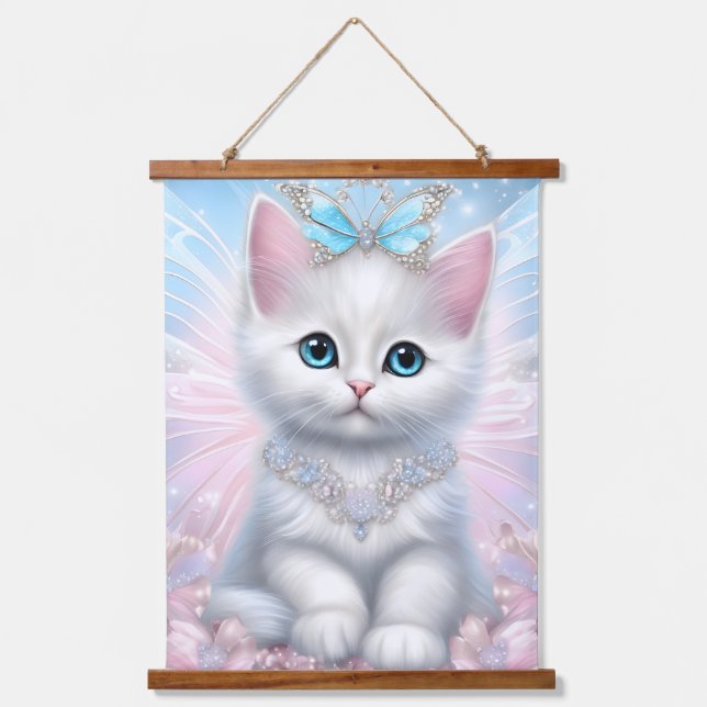 Tapiz Con Marco De Madera Fairy Princess Kitten (Anverso)