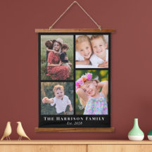 Familia 4 Collage de fotos Negro