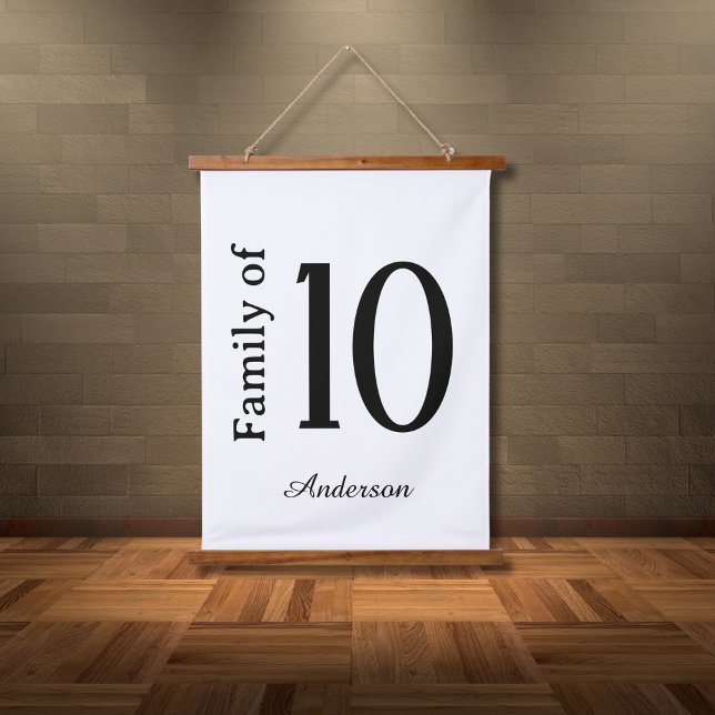 Tapiz Con Marco De Madera Familia de apellidos personalizados "Número" (Subido por el creador)