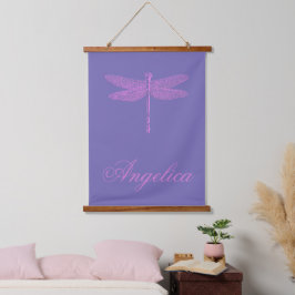Tapiz Con Marco De Madera Fantasía rosada y púrpura personalizada