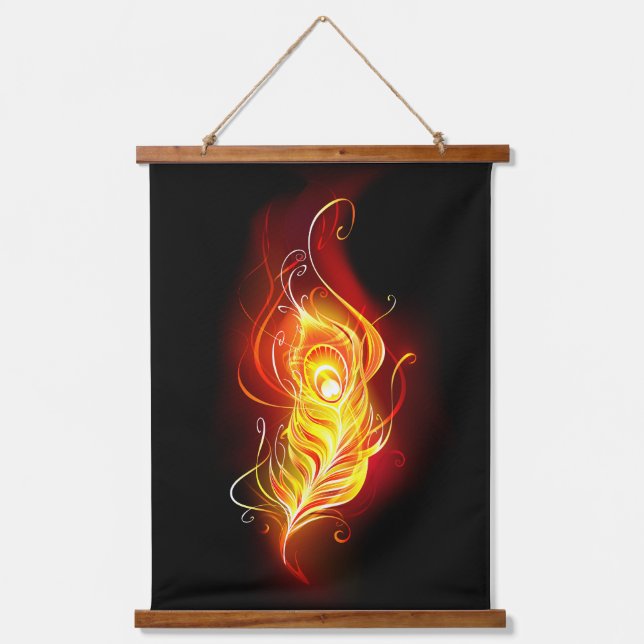 Tapiz Con Marco De Madera Feather Peacock (Anverso)