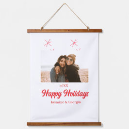 Tapiz Con Marco De Madera Felices vacaciones chicas regalos familiares de fo