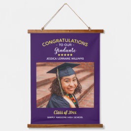 Tapiz Con Marco De Madera Felicidades Graduado Foto Personalizada de Graduac