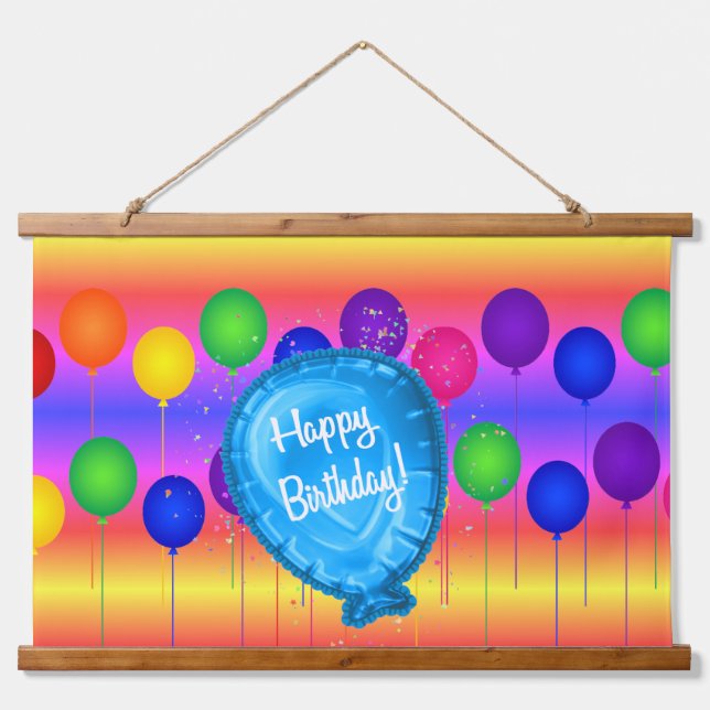 Tapiz Con Marco De Madera Feliz Cumpleaños!!  (Anverso )