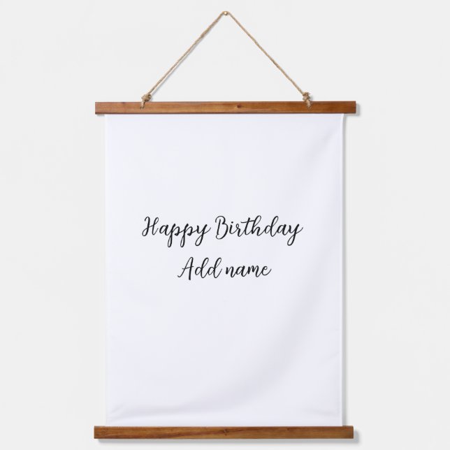 Tapiz Con Marco De Madera Feliz cumpleaños agregar el título simple (Anverso)