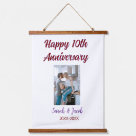 Tapiz Con Marco De Madera Feliz décimo aniversario foto boda apellido d