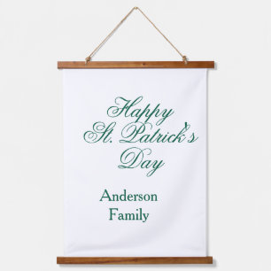 Tapiz Con Marco De Madera Feliz día de San Patricio apellido verde minimalis