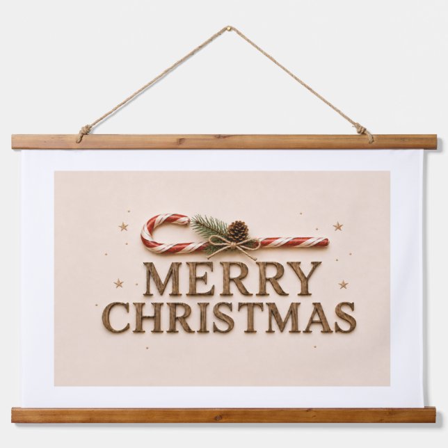 TAPIZ CON MARCO DE MADERA FELIZ NAVIDAD (Anverso )