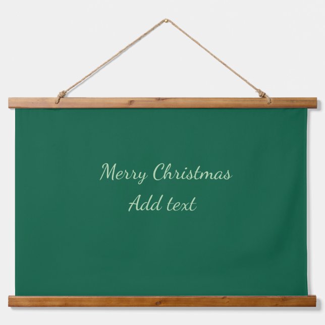 Tapiz Con Marco De Madera Feliz Navidad verde planicie vacaciones en solitar (Anverso )
