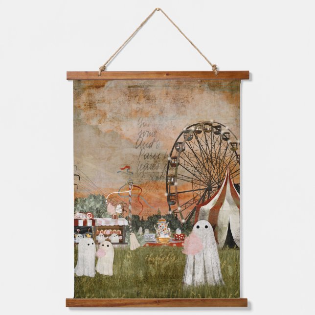 Tapiz Con Marco De Madera Feria del fantasma (Anverso)
