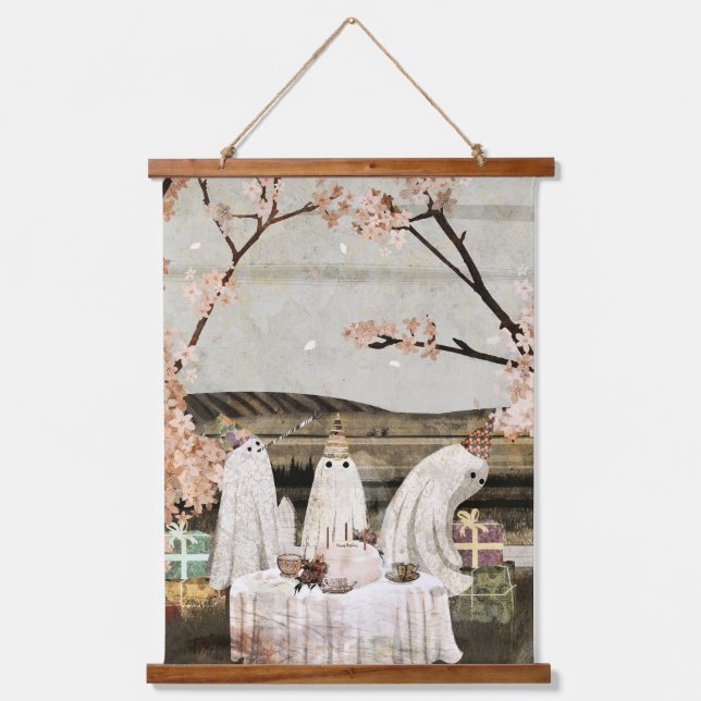 Tapiz Con Marco De Madera Fiesta de cumpleaños (Anverso)