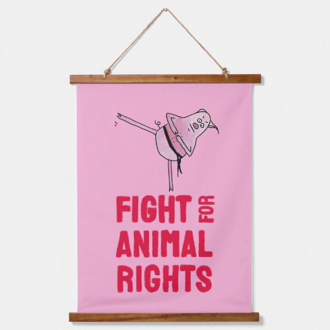 Tapiz Con Marco De Madera Fight for Animal Rights (Anverso)