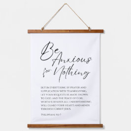 Tapiz Con Marco De Madera Filipinas 4:6-7 Estar ansiosos por nada Cristiano