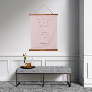 Tapiz Con Marco De Madera Firma de bienvenida de Boda de color Personalizado