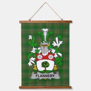 Tapiz Con Marco De Madera Flannery irlandés o O_Flannery Coat of Arms Family