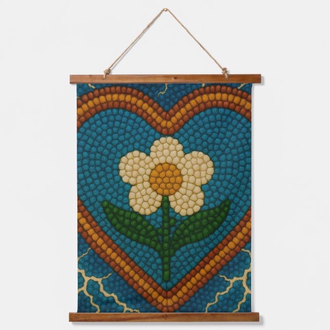 Tapiz Con Marco De Madera Flor con cuentas y truenos (Anverso)