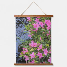 Tapiz Con Marco De Madera Flor de Azalea Rosa