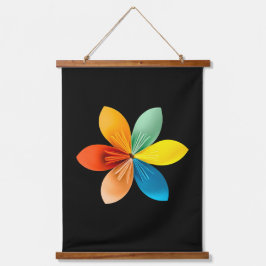 Tapiz Con Marco De Madera Flor de Colores