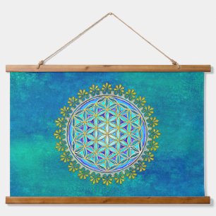 Tapiz Con Marco De Madera Flor De Vida - Ornamentos De Florencia Vintage 1