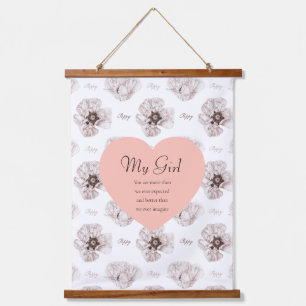 Tapiz Con Marco De Madera Flor ilustrada con amapola