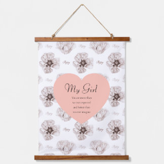 Tapiz Con Marco De Madera Flor ilustrada con amapola