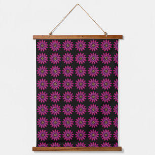 Tapiz Con Marco De Madera Flor Magenta en Flor   Flor Botánica Moderna 