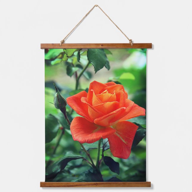 Tapiz Con Marco De Madera Flor rosa rosada natural (Anverso)