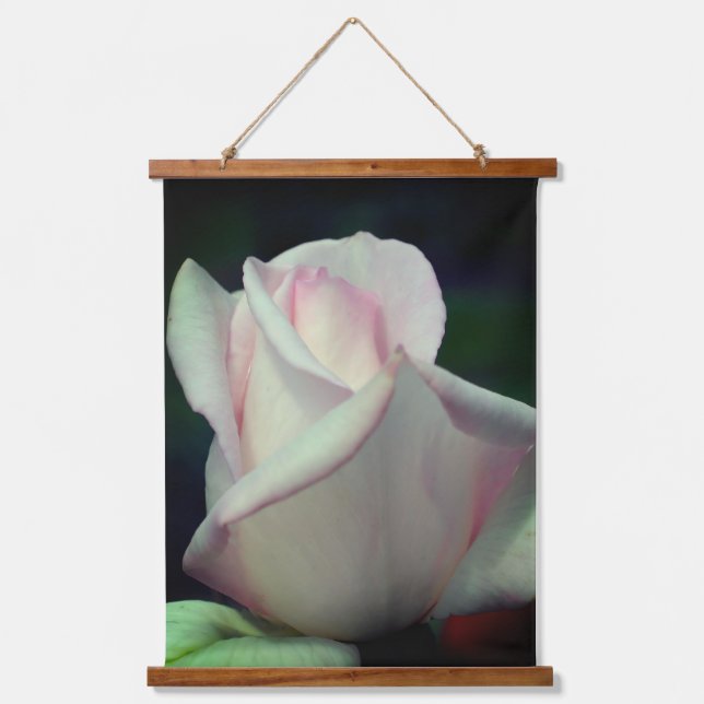 Tapiz Con Marco De Madera Flor rosa rosebud (Anverso)