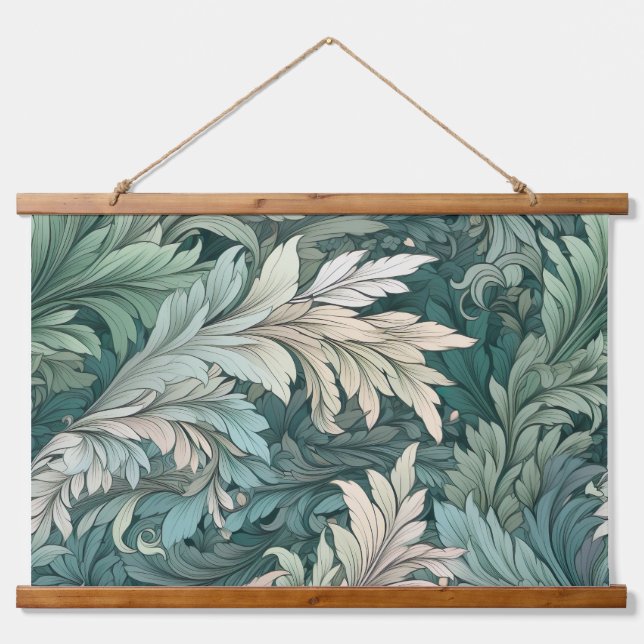 Tapiz Con Marco De Madera Flora glacial Sinfonía Invierno Botánico (Anverso )