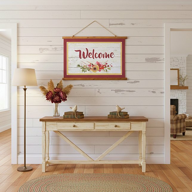 Tapiz Con Marco De Madera Floral de bienvenida (Subido por el creador)