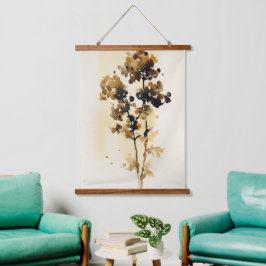 Tapiz Con Marco De Madera Floral Leaves acuáticas