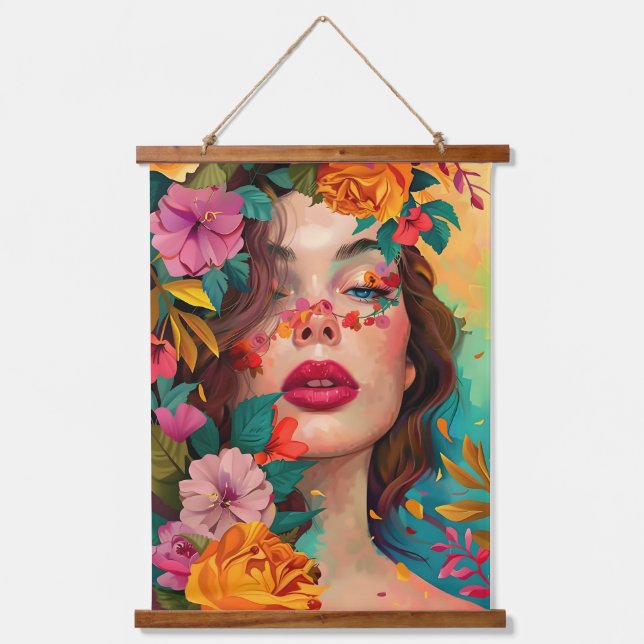 Tapiz Con Marco De Madera Floral Reverie (Anverso)