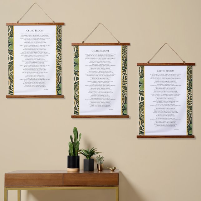 Tapiz Con Marco De Madera Florecer Celta (Asimétrico)