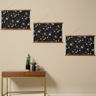 Tapiz Con Marco De Madera Flores acuáticas simples 1