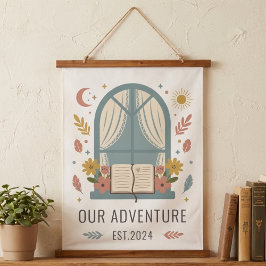 Tapiz Con Marco De Madera Flores de ventana de cabaña romántica impresión ar