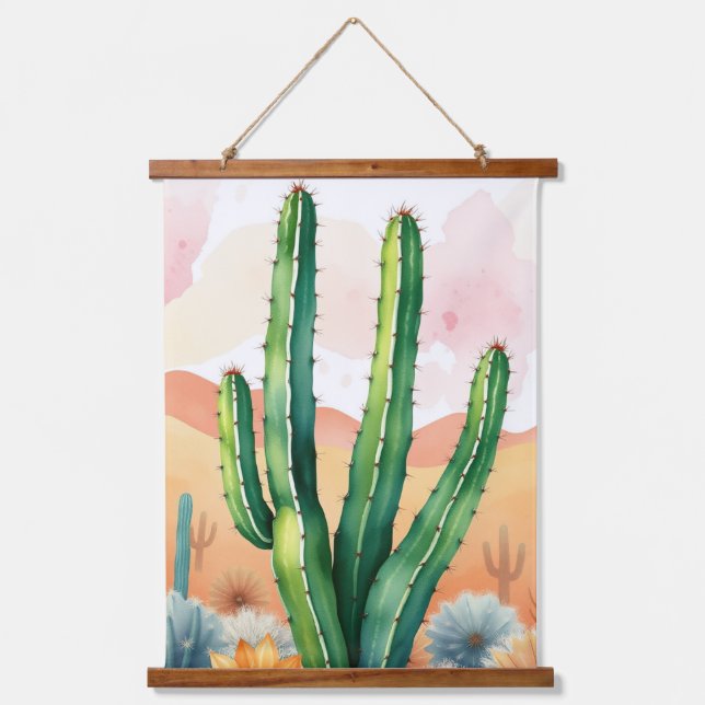 Tapiz Con Marco De Madera Flores del desierto pintadas (Anverso)