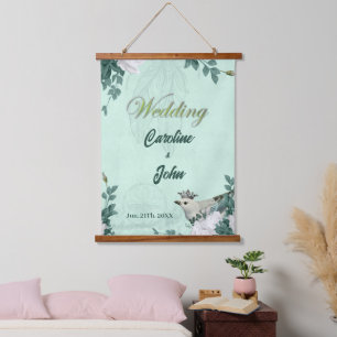 Tapiz Con Marco De Madera Flores elegantes y maravillosas