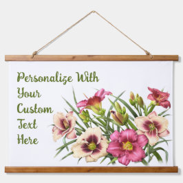 Tapiz Con Marco De Madera Flores marinas rojas: arte botánico personalizado