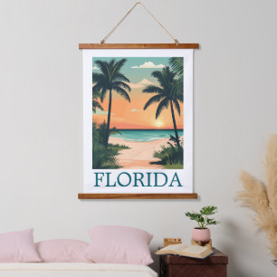Tapiz Con Marco De Madera Florida Estado del Sol – Paraíso de la Playa Tropi