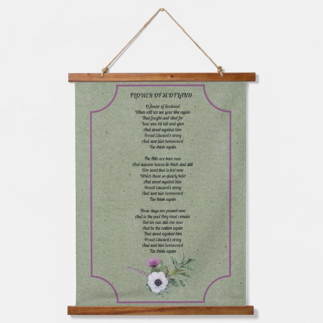 Tapiz Con Marco De Madera Flower of Scotland Lyrics  Hanging Tapestry (Anverso)