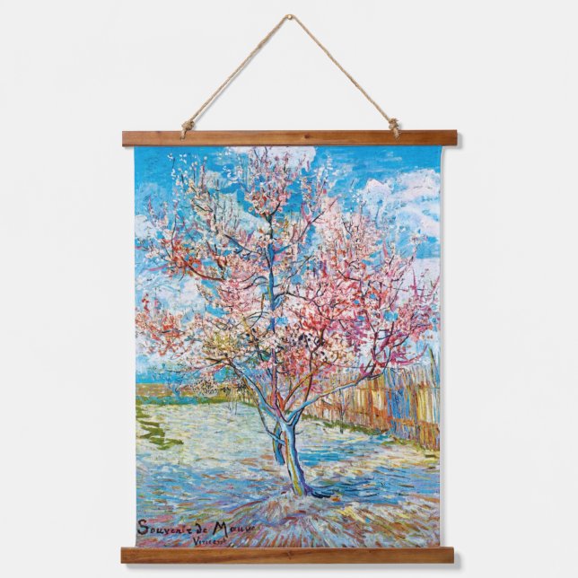 Tapiz Con Marco De Madera Flowering Peach Tree, Van Gogh (Anverso)