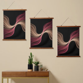 Tapiz Con Marco De Madera Flujo Eterno de Amor — Arte Romántico Abstracto