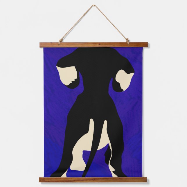 Tapiz Con Marco De Madera Fondo azul (Anverso)