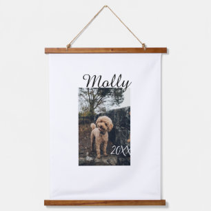 Tapiz Con Marco De Madera Foto de cumpleaños de perro gato animal moderno añ