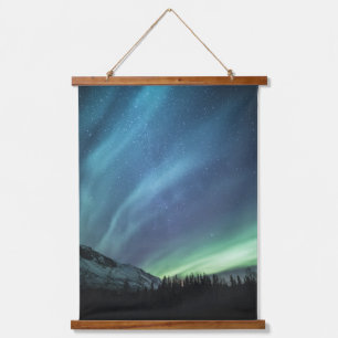 Tapiz Con Marco De Madera Foto de la Aurora Boreal