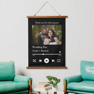 Tapiz Con Marco De Madera Foto de lista de reproducción de canciones de Pers