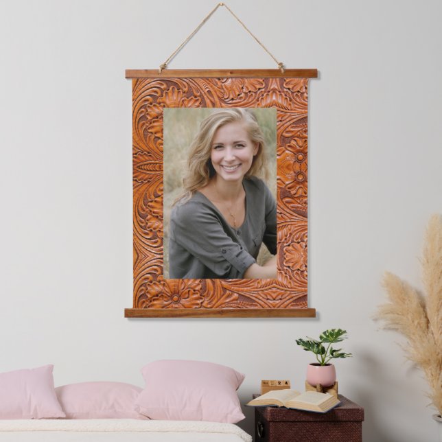 Tapiz Con Marco De Madera Foto del personalizado de cuero con herramientas d (Dormitorio)