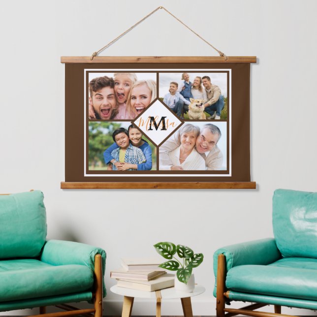 Tapiz Con Marco De Madera Fotos familiares personalizadas (Sala de estar)