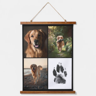 Tapiz Con Marco De Madera Fotos personalizadas de perros Collage Huella de p