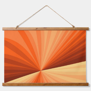 Tapiz Con Marco De Madera Fractal gráfico de vainilla roja, Naranja abstract